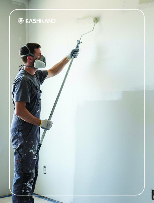 اجرای آستر دیوار با استفاده از غلتک