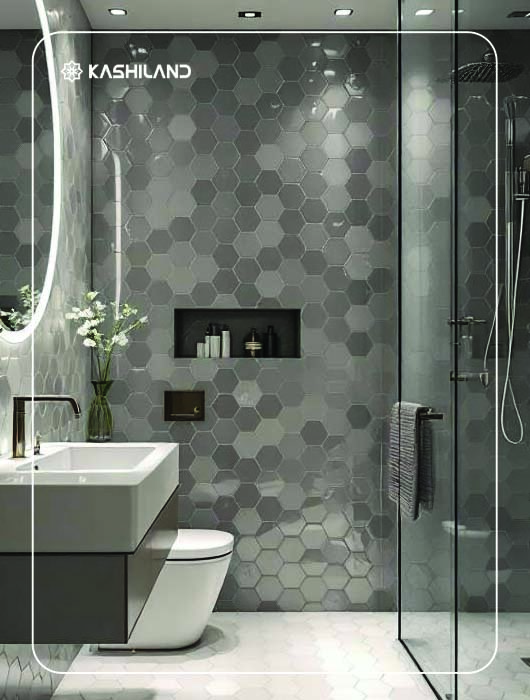 سرامیک اسلب طرح هندسی حمام