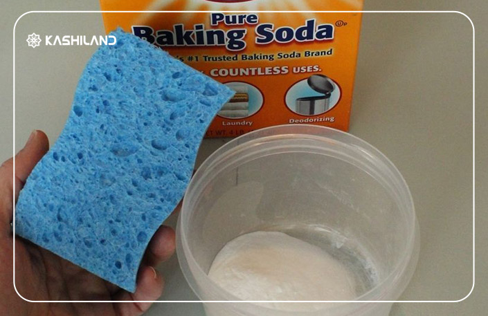 خمیر جوش شیرین برای تمیز کردن لکههای مقاوم کف حیاط